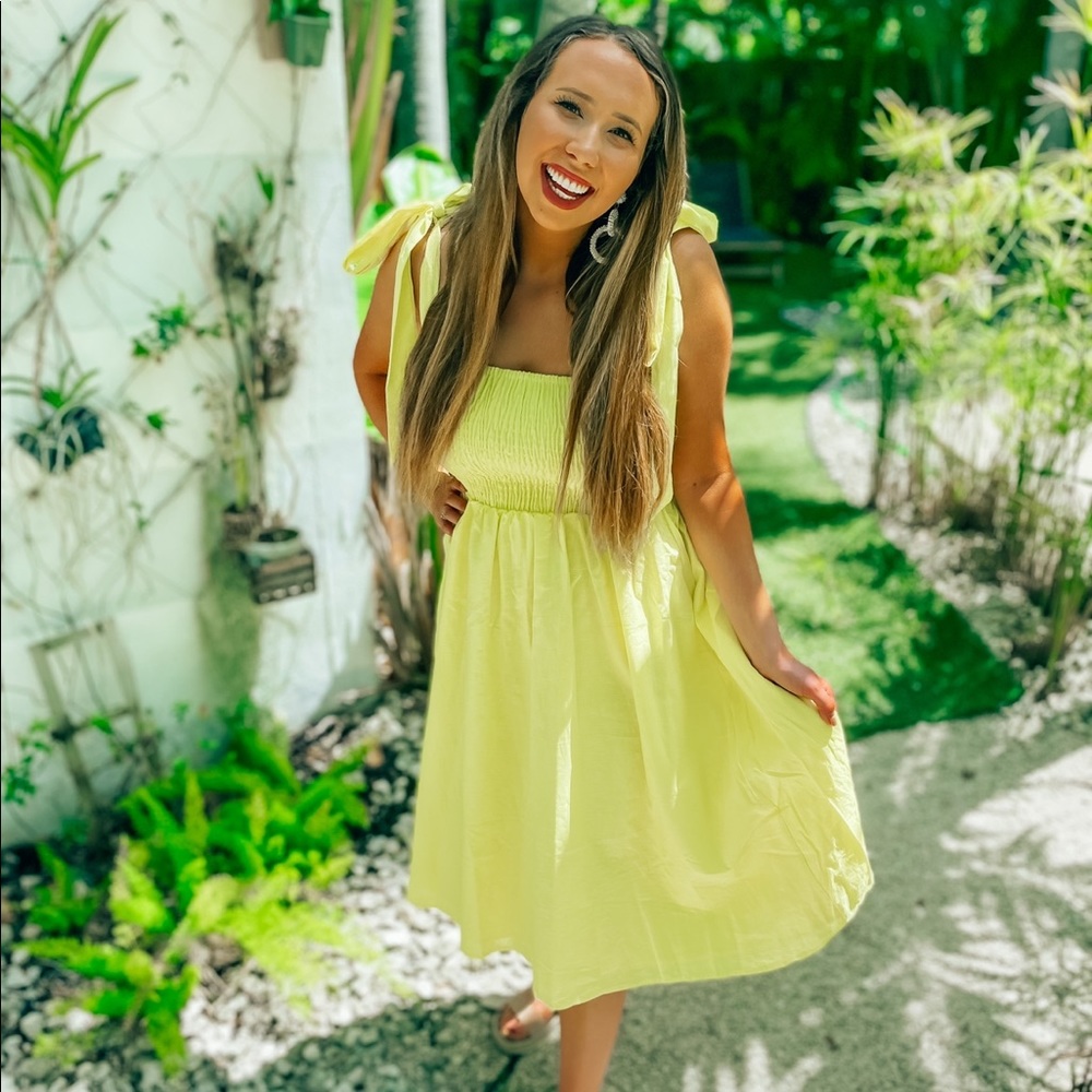 Yellow midi dress